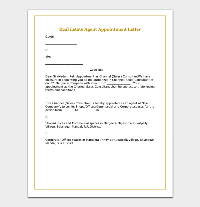 Insurance Company Appointment Letter Templatesz234