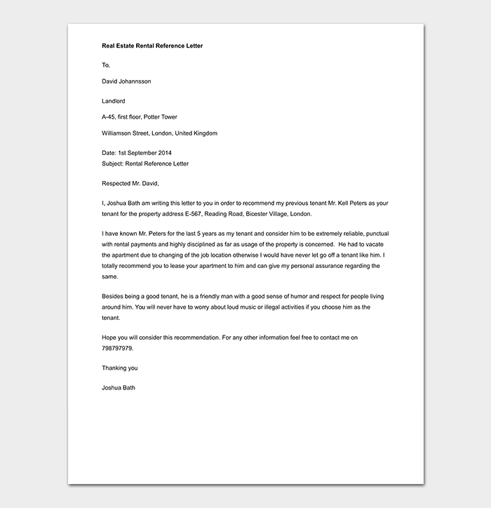 Rental Reference Letter How to Write (with Format and Samples)