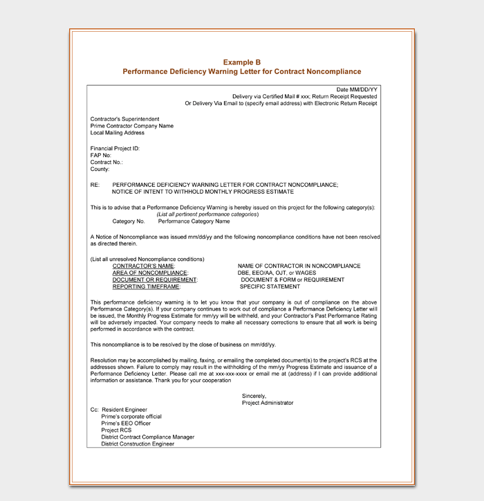 Professional Warning Letters (Free Templates)