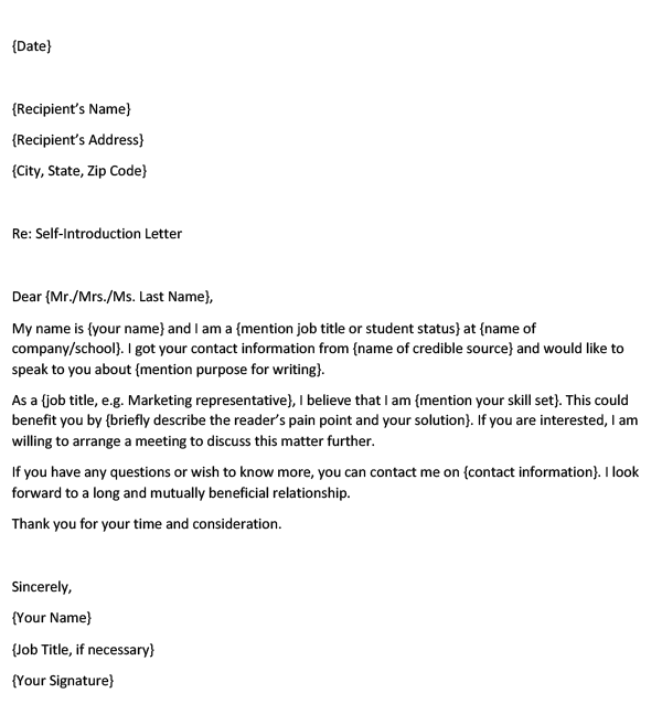 How To Write a SelfIntroduction Letter or Email (with Samples)