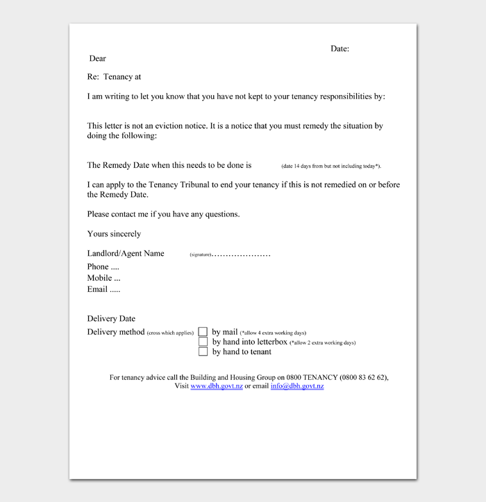 35 Free Final Notice Letter for Rent Templates & Examples Word PDF