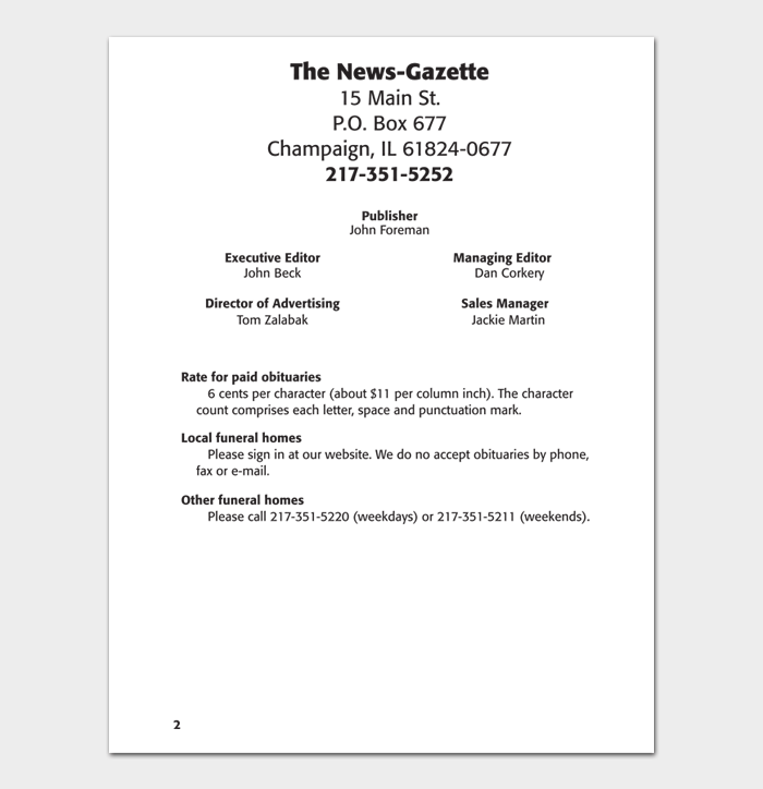20 Free Obituary Templates Examples