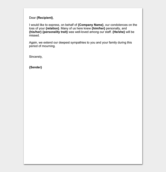 Condolence Letter Template Download Printable Pdf Templateroller
