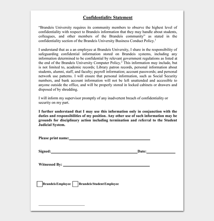 20+ Confidentiality Statement Examples DocFormats