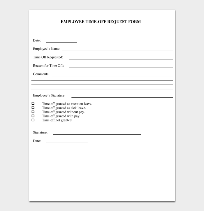 22 FREE Time off Request Forms and Templates Word & PDF