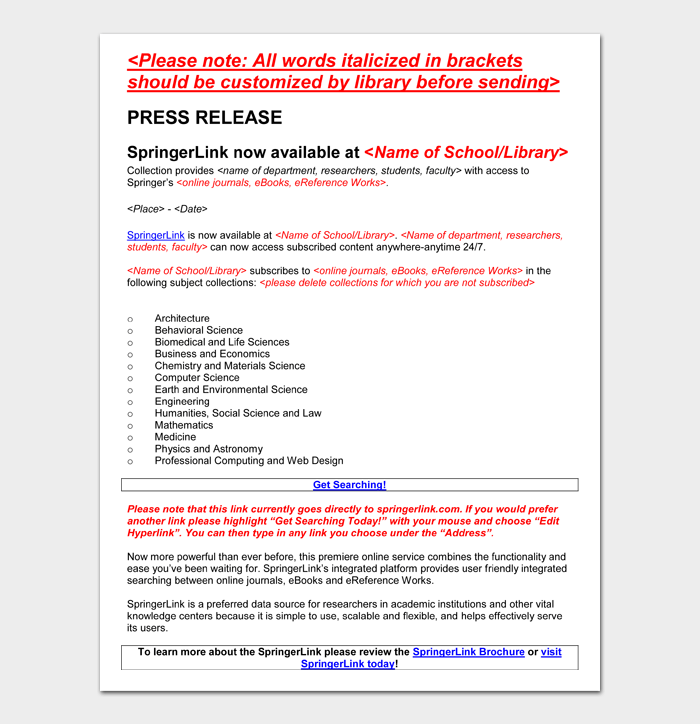 20 FREE Press Release Templates & Examples