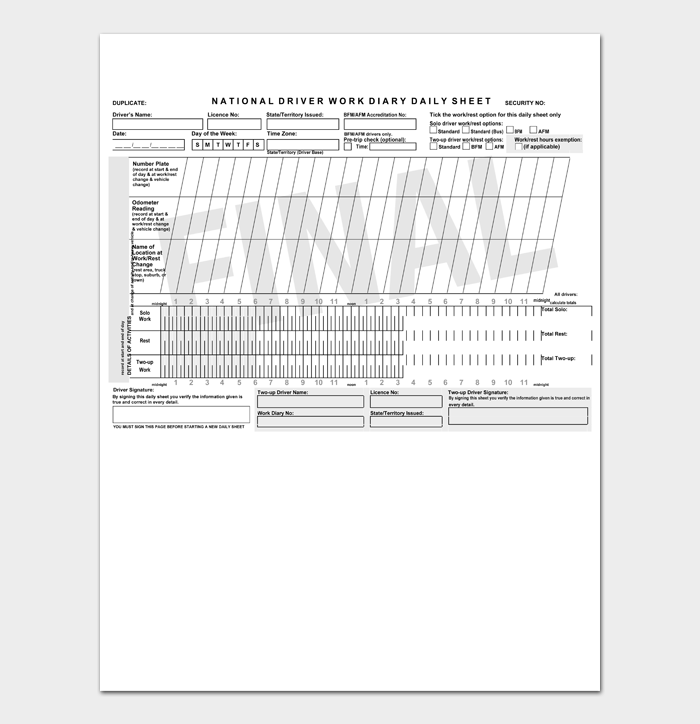 20 FREE Printable Driver’s Daily Log Books (Templates and Examples)