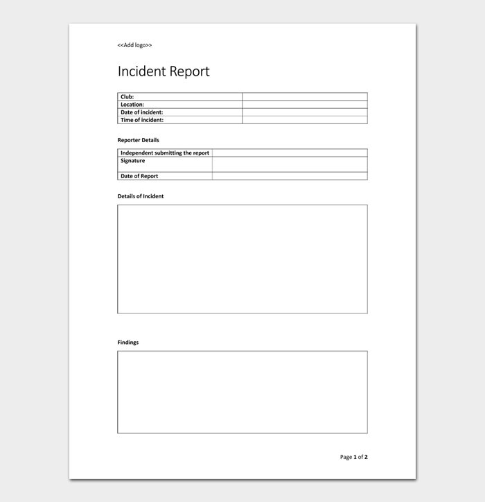 FREE 17+ Incident Report Templates & Forms | Word and PDF