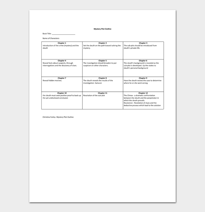 Mystery Plot Outline