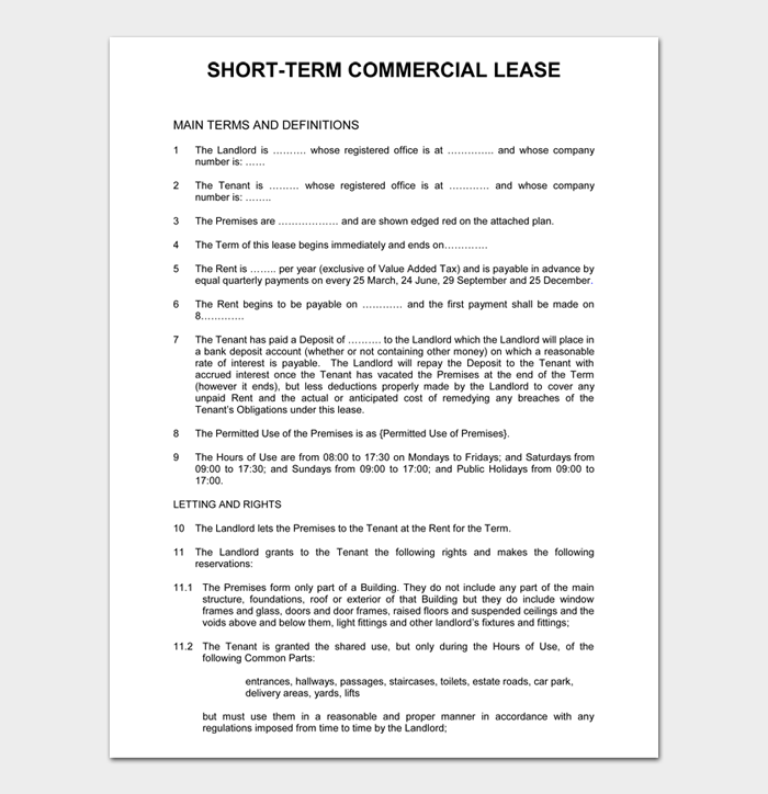 18 FREE Commercial Lease Agreement Templates (Word PDF)