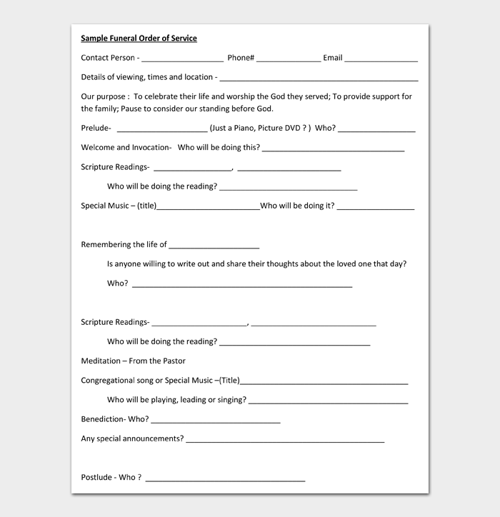 20 Editable Funeral Program Templates (FREE Download) Word PDF