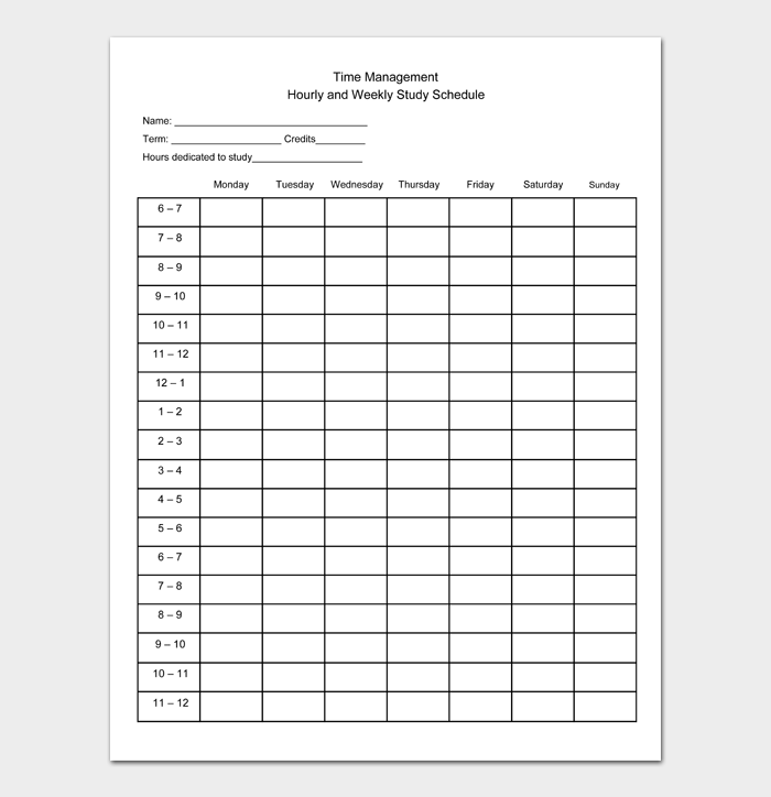 18 FREE Printable Hourly Schedule Templates (Excel & MS Word) Daily