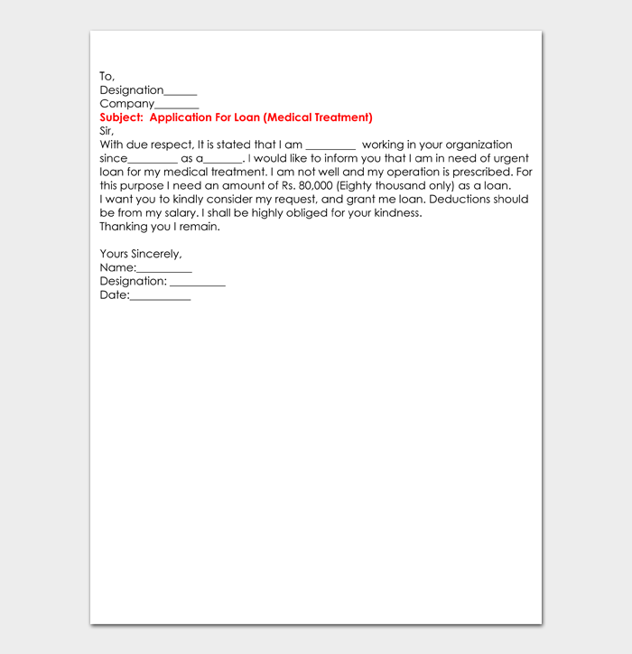 16 Free Loan Application Letter Samples Writing Guide (+Template)