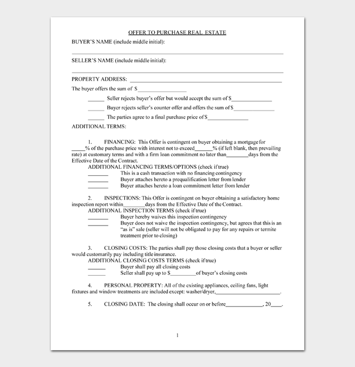 30+ Real Estate Offer Letter Templates & Examples (Word PDF)