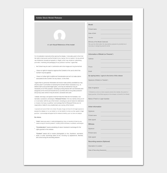 20 Free Model Release Forms and Templates (Word PDF)