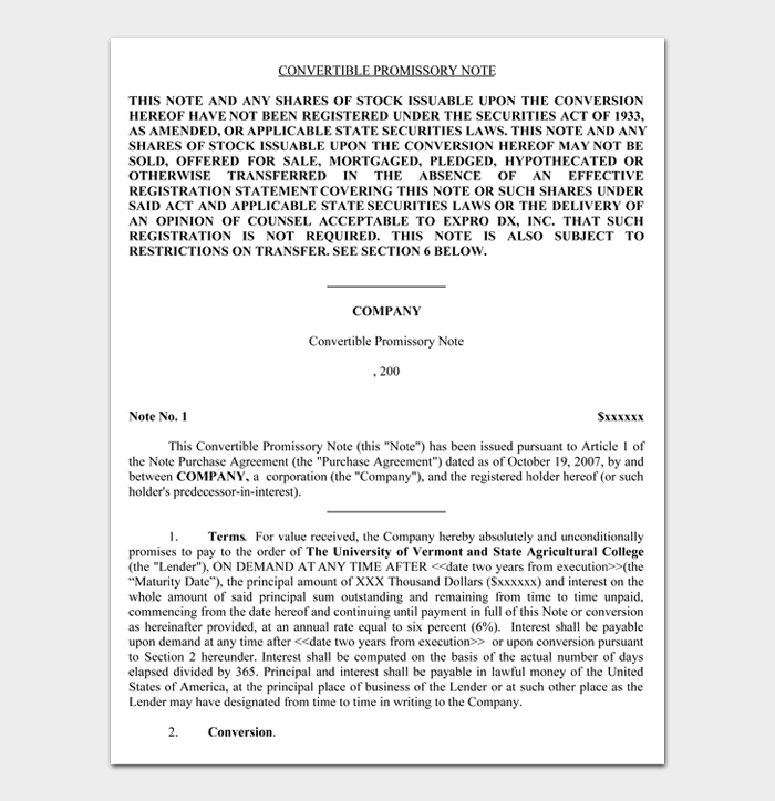 Promissory Note Template 40+ Free (For Word, PDF)