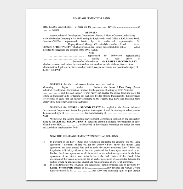 17 FREE Land Lease Agreements (Word PDF)