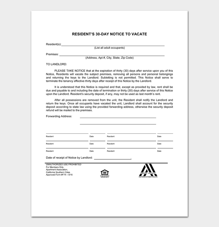 Notice To Vacate Storage Unit Letter Dandk Organizer
