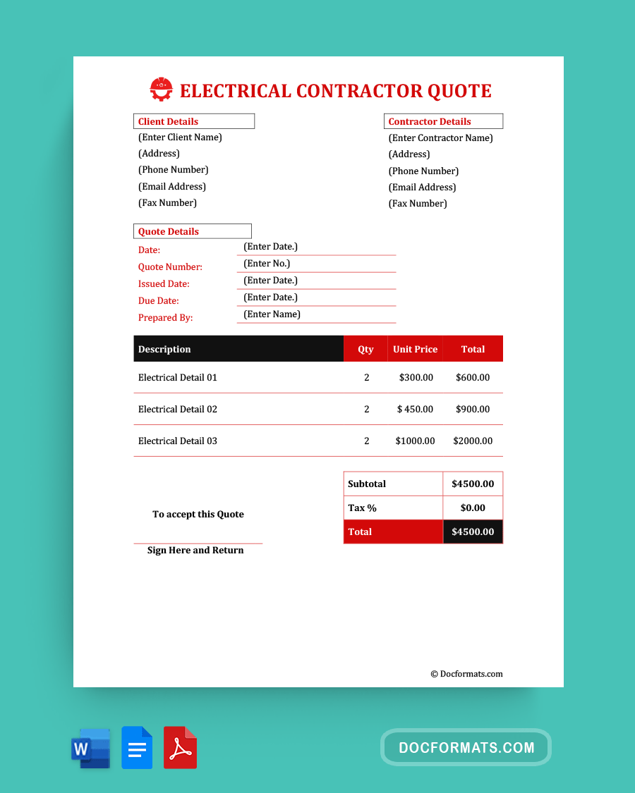 42+ Quote Templates (Free Download) Word Excel PDF
