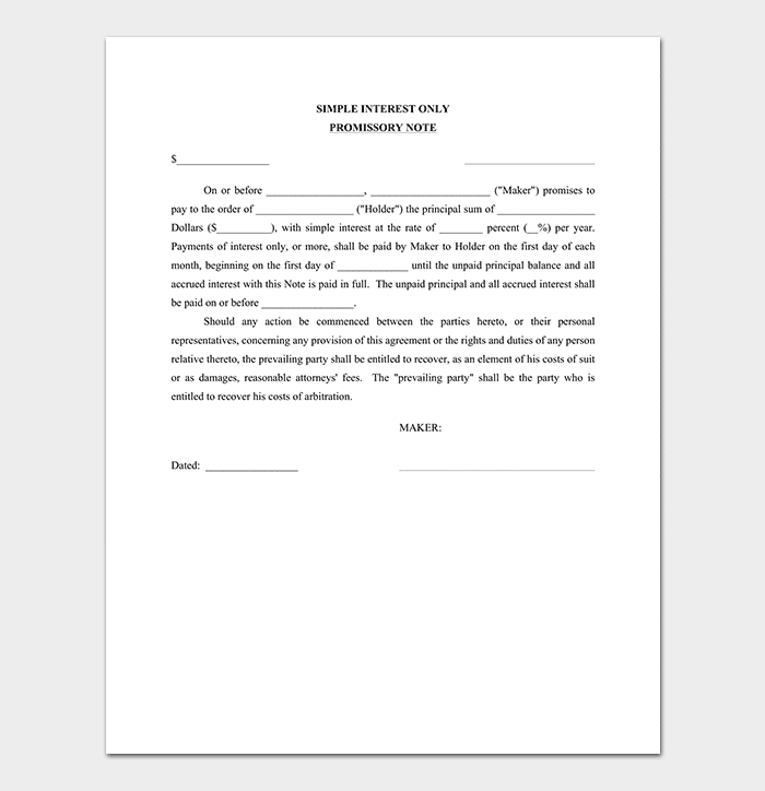 Promissory Note Template 40+ Free (For Word, PDF)