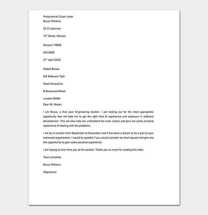 Cover Letter Template 60+ (for Word, PDF Format)