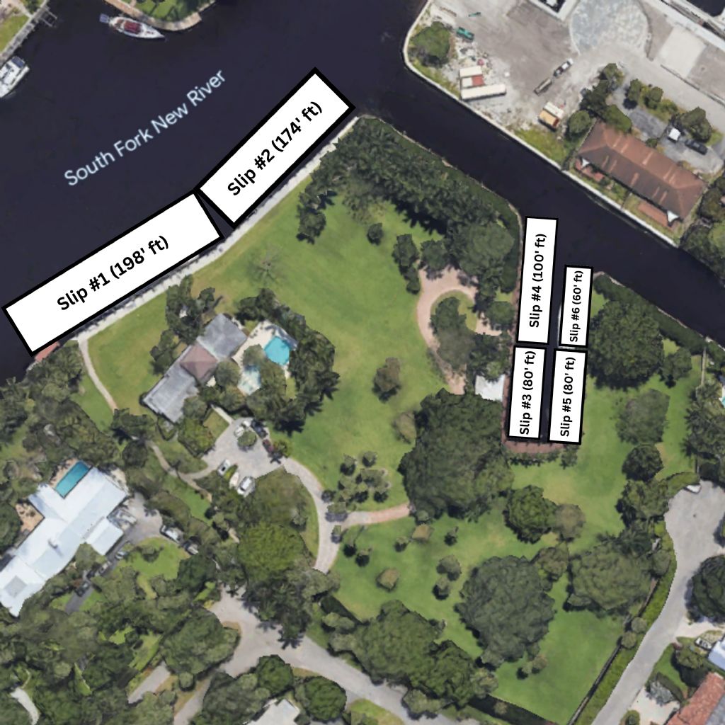 Boat Dock For Rent in Ft. Lauderdale, Florida at Shady Banks Estate