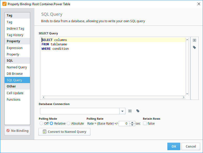 SQL Query Bindings in Vision Ignition User Manual