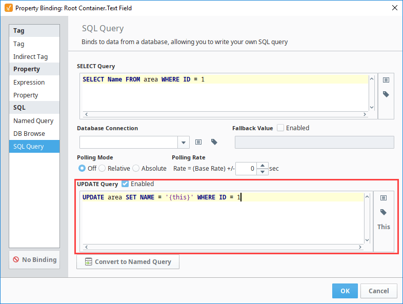 SQL Query Bindings in Vision Ignition User Manual