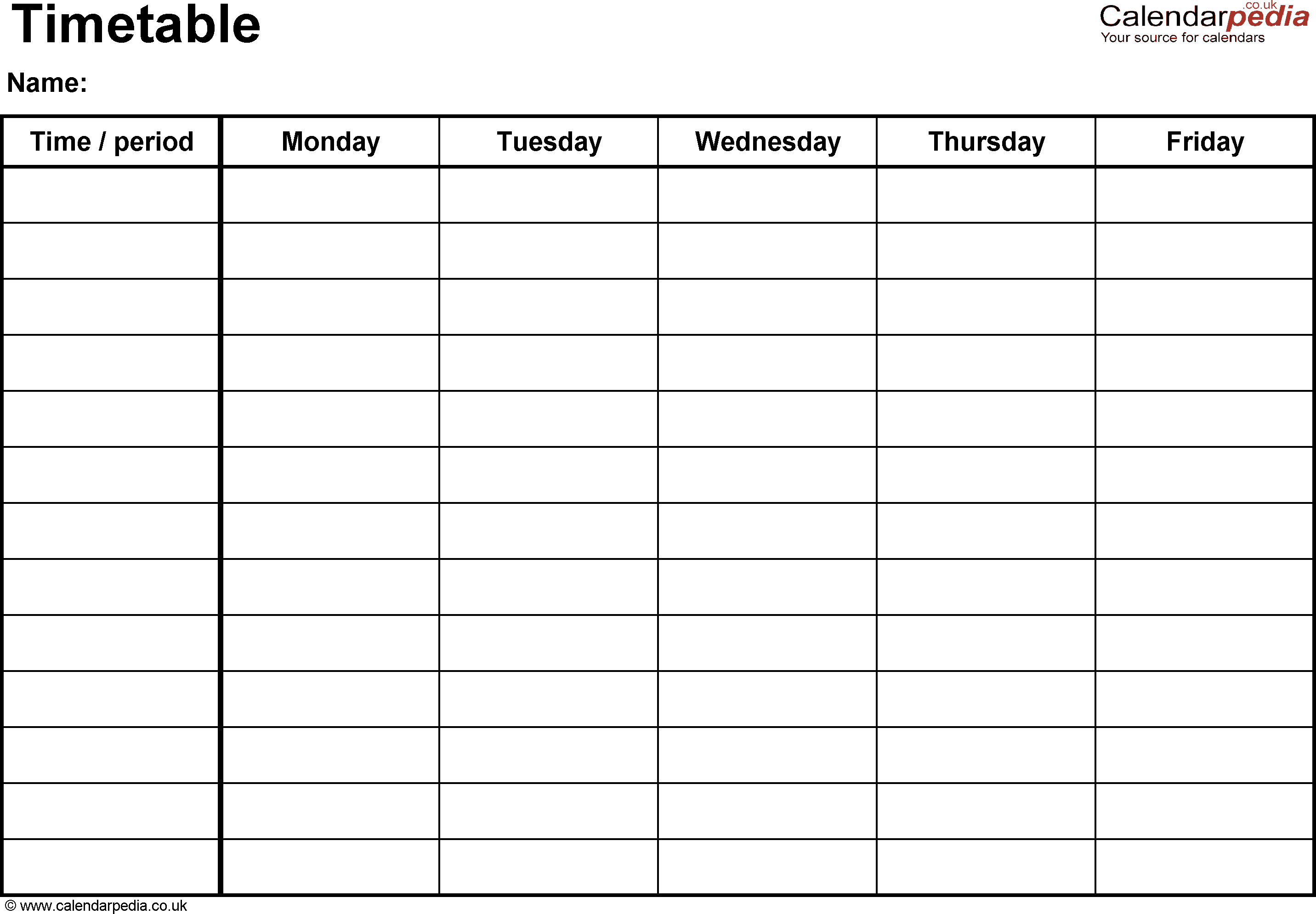 Top 5 Resources To Get Free Timetable Templates Word Templates, Excel