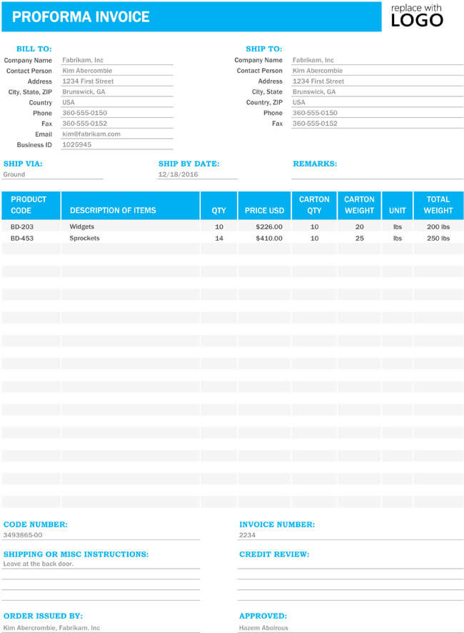 8+ Proforma Invoice Templates and Samples for Word, Excel and PDF