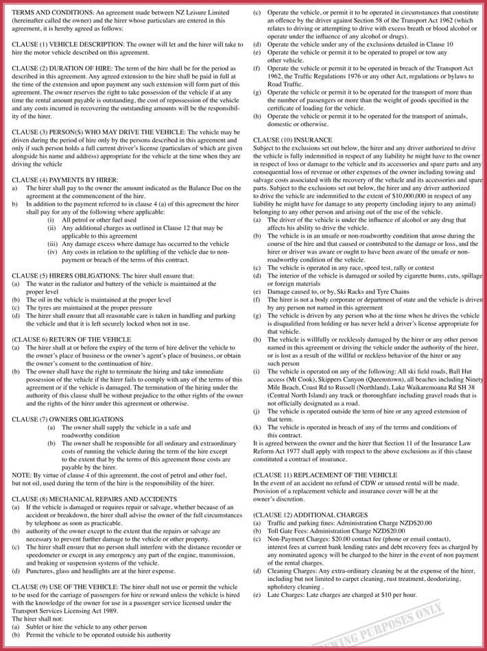 12 Free Car Rental Lease Agreement Forms & Templates