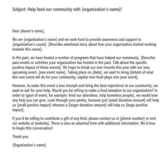 How To Write A Donation Request Letter For Food