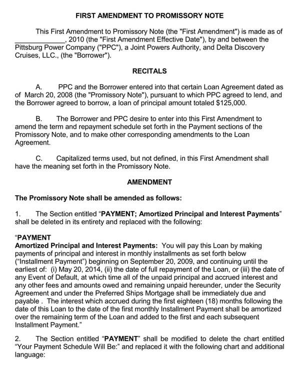 Free Promissory Note Templates