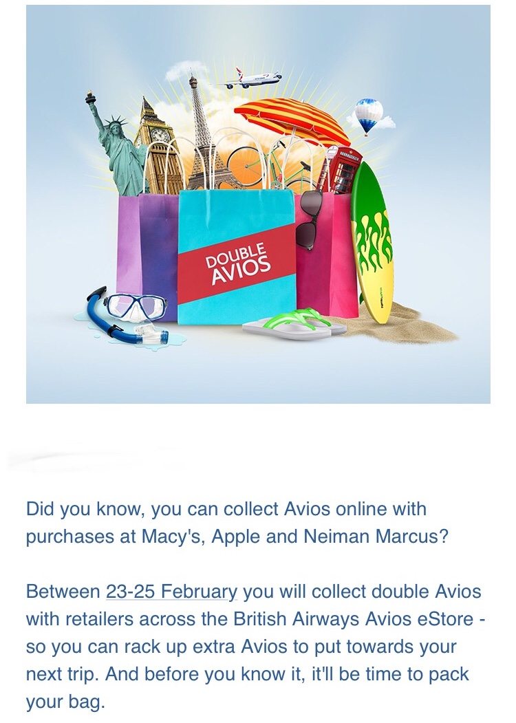 [Expired] British Airways Shopping Portal Double Avios Weekend (02/23