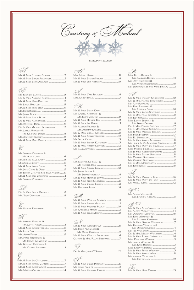 Winter Wedding IdeasSnowflake Theme Seating ChartWinter Wedding