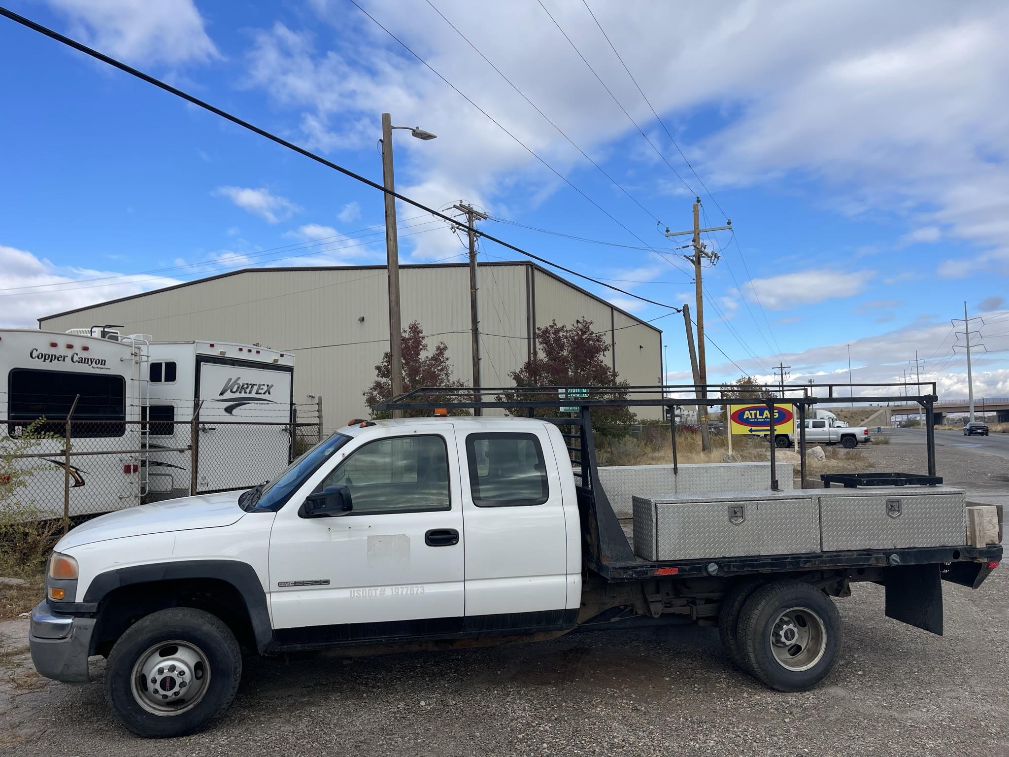 3500 DUALLY 4X4 CREW CAB FLATBED TRUCK Dogface Heavy Equipment Sales