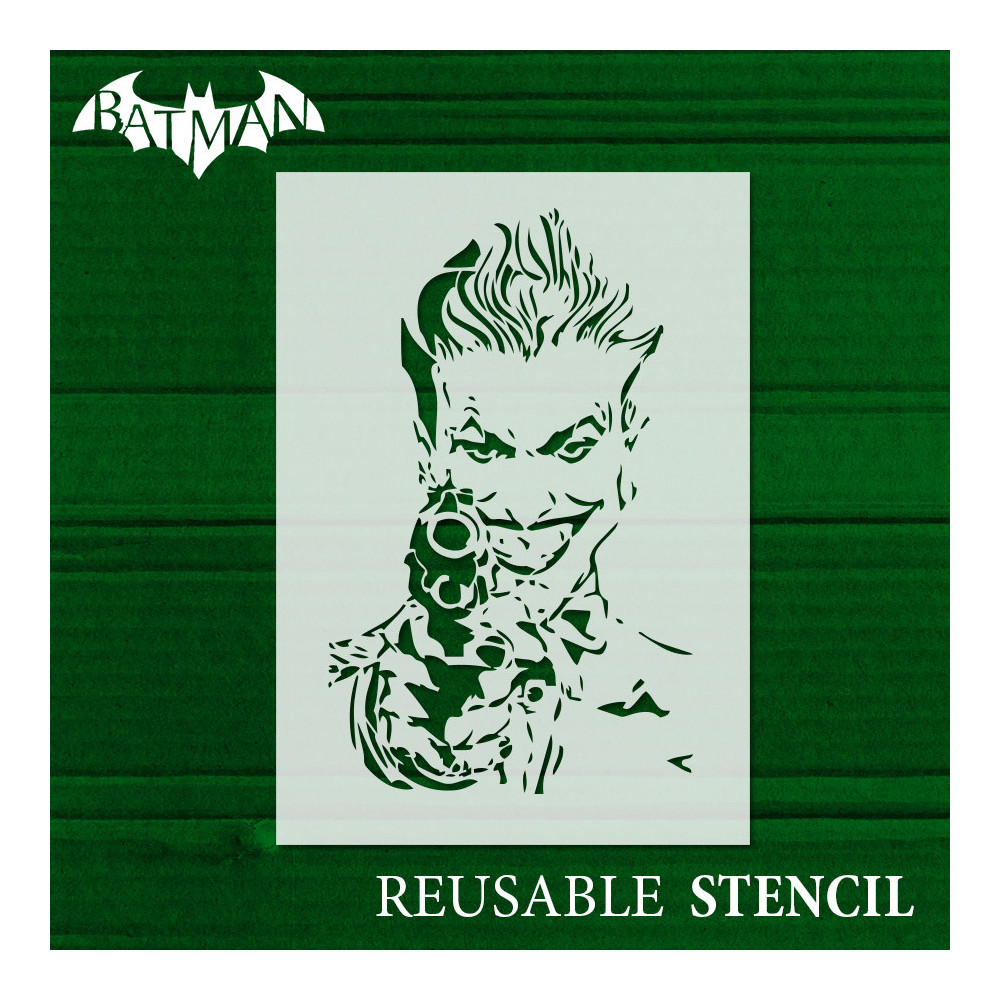 Joker stencil n.2 Movie and comics stencil. Geek and nerd stencil.