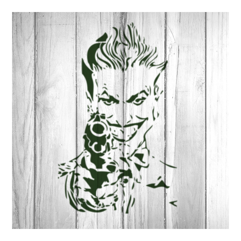 Joker stencil n.2 Movie and comics stencil. Geek and nerd stencil.