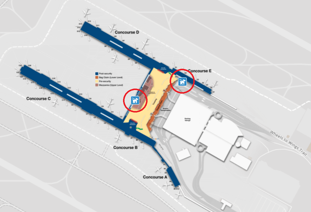 Airport Terminal Maps & Pet Relief Area Maps