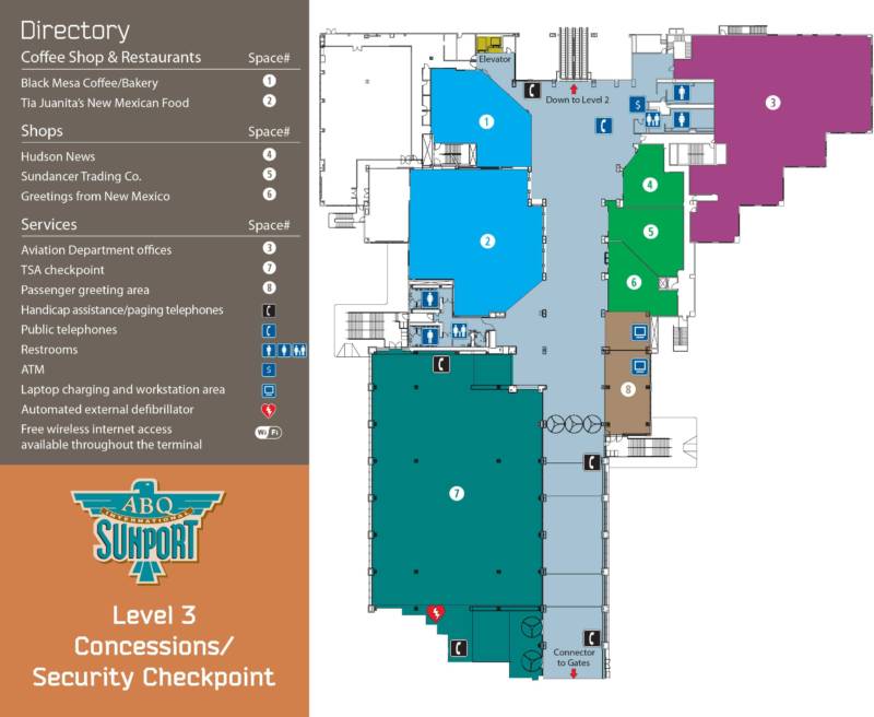 Albuquerque International Airport Map Albuquerque International Sunport (ABQ) Pet Relief Areas