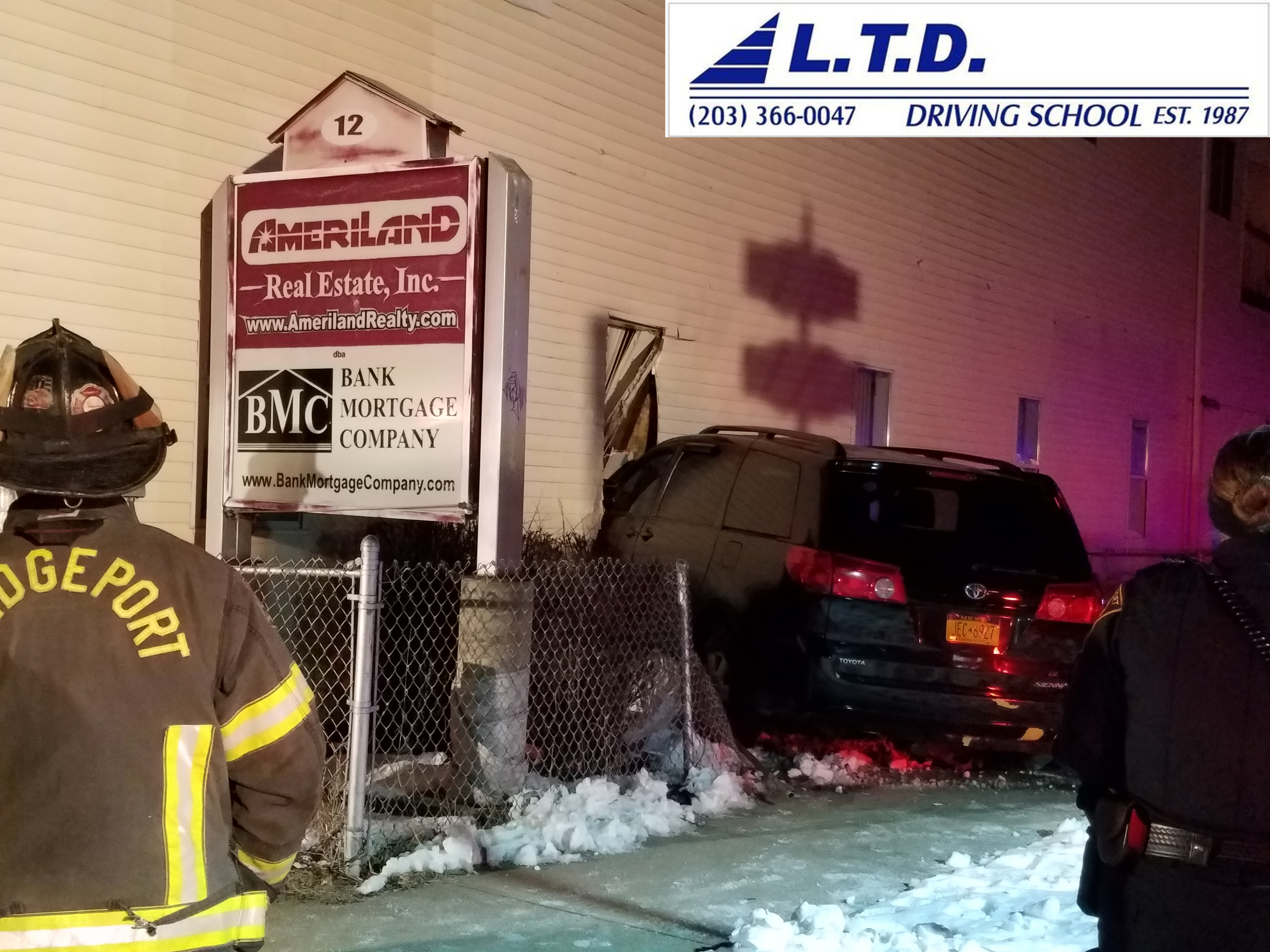 Bridgeport News Car Into A Building
