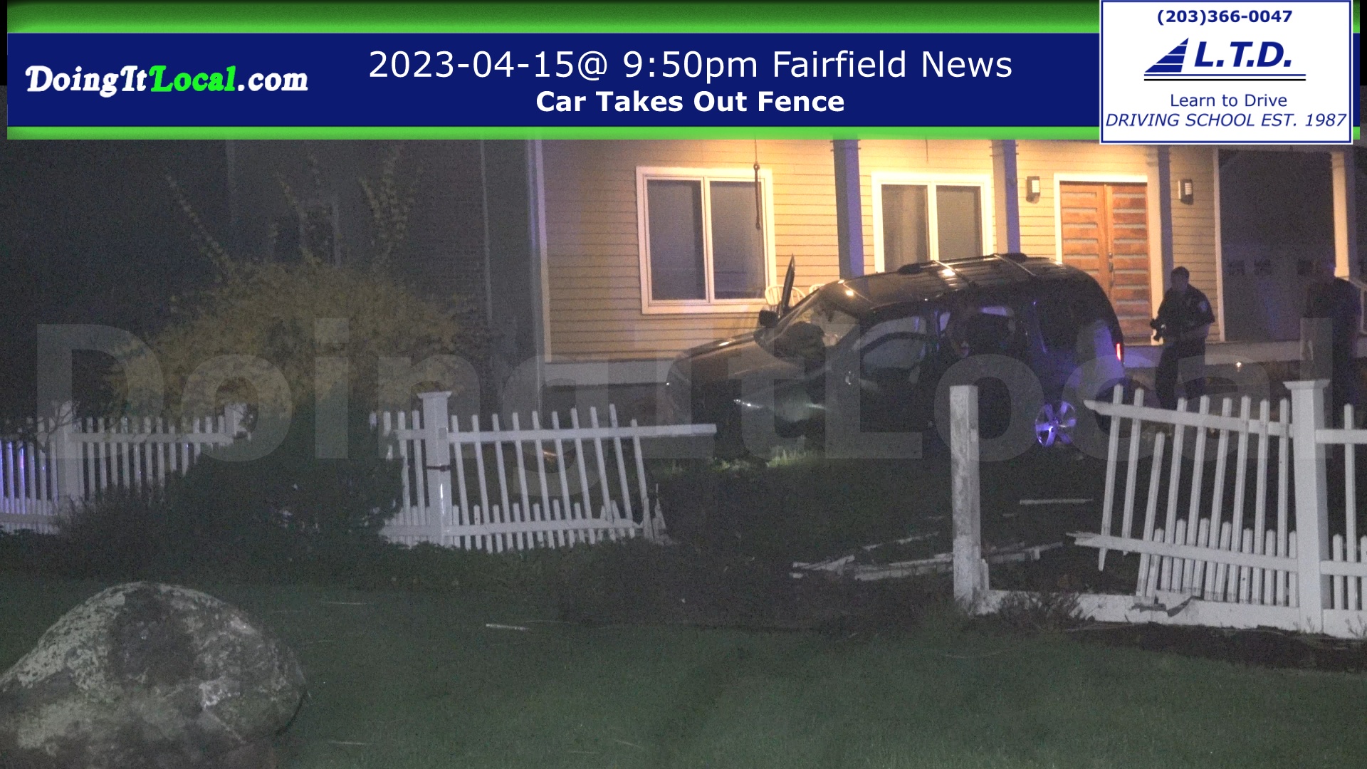 Fairfield News Car Takes Out Fence