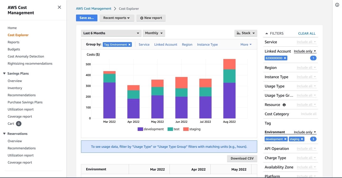 Cloud cost allocation strategy Understanding cost per environment