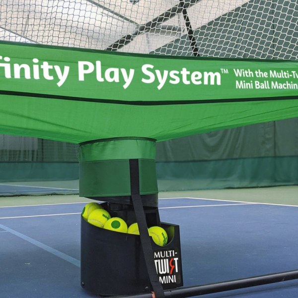Infinity Play System for Tennis & Pickleball with MultiTwist Mini Ball