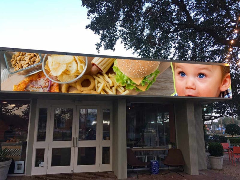 Outdoor Restaurant LED Signs for Fast Food LED Wall manufacturer