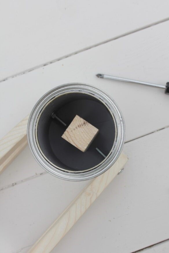 Empty paint can upcycled to a lamp Do It With Cans