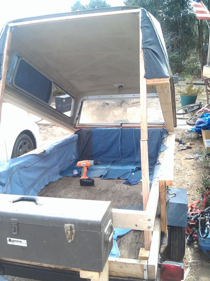 Homemade PopUp Tent Camper Made From Recycled Items