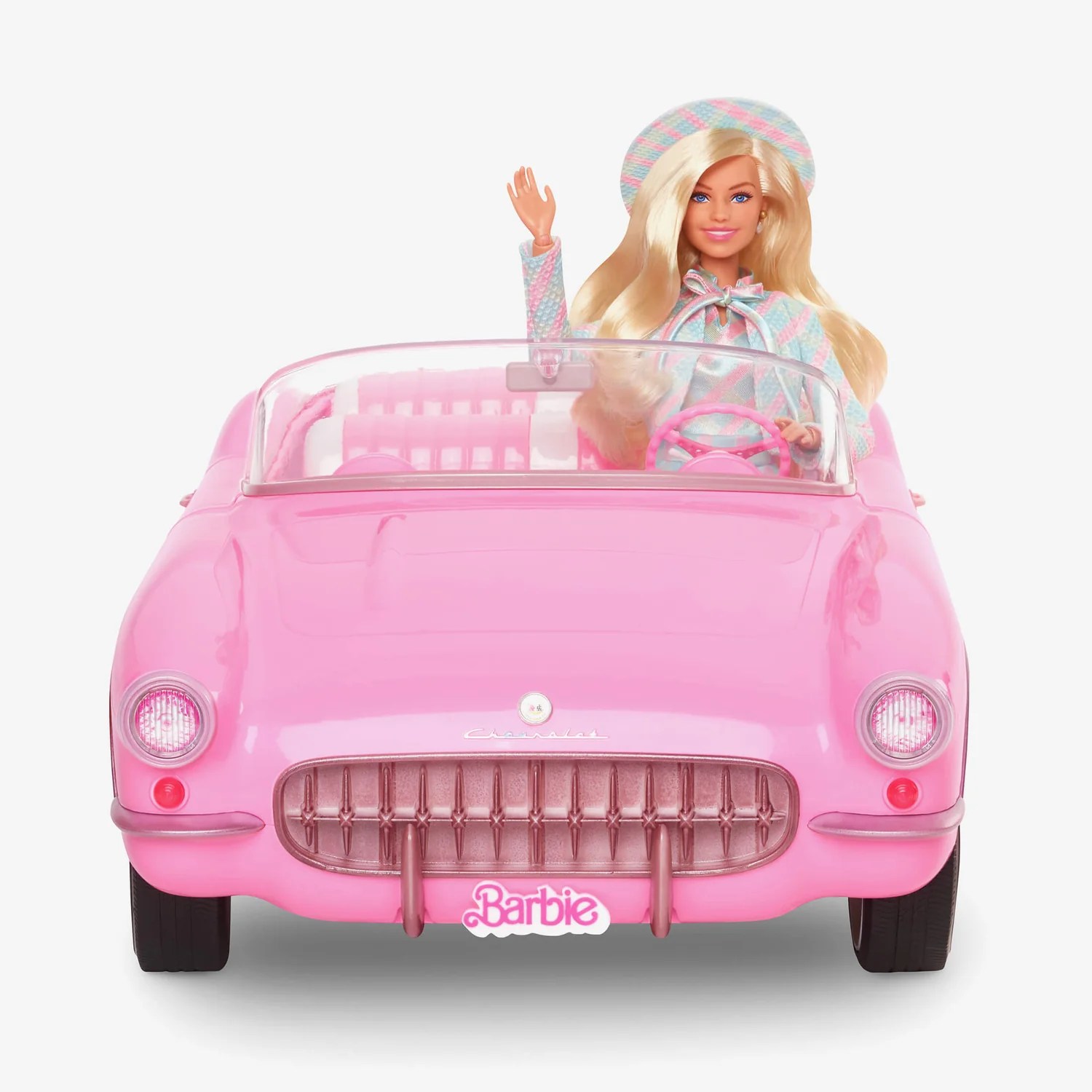 Hot Wheels Barbie Car, Die-Cast Pink Corvette in 1:64 Scale from Barbie