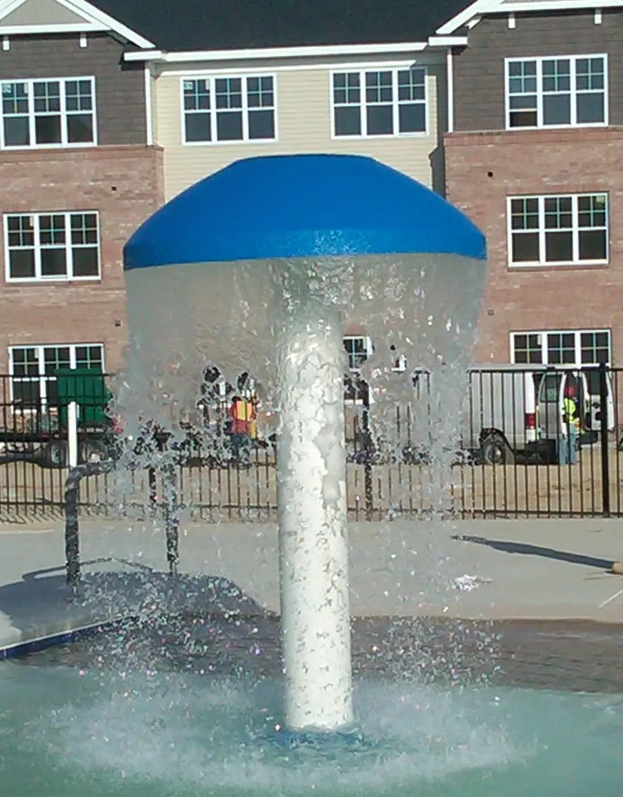 Residential Water Slides & Mushroom Umbrella Fountains for Pools at