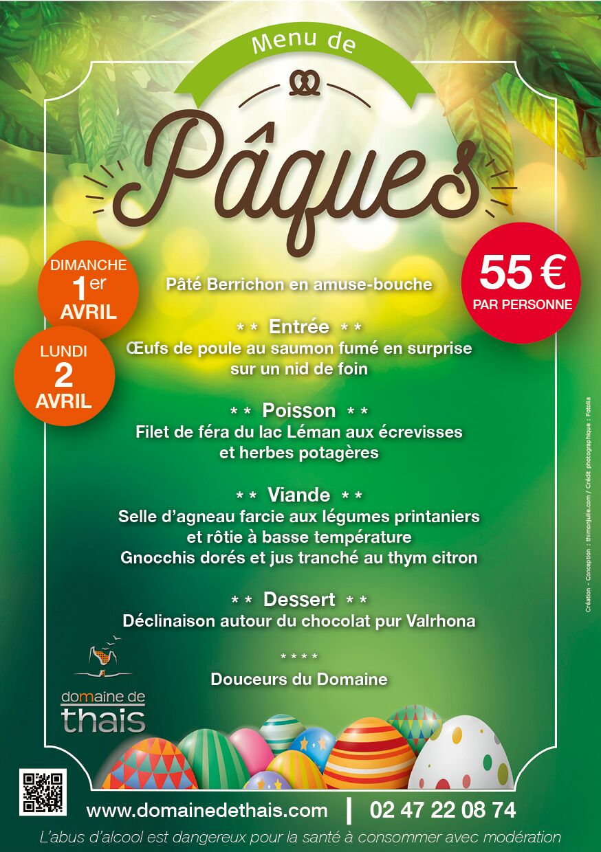 Menu de Pâques au Domaine de Thais Gastronomique Touraine
